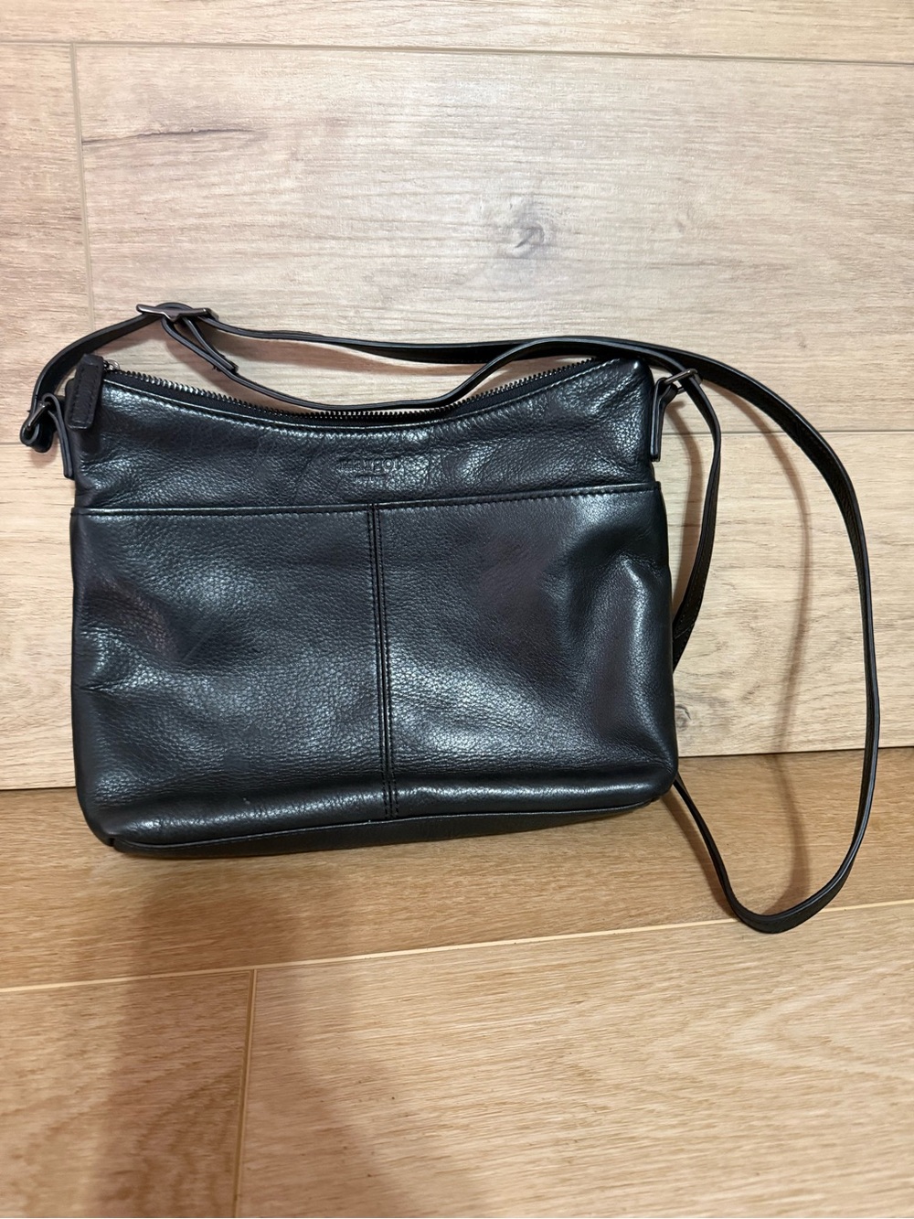 Margot Black Leather Crossbody Bag with Branded Lining